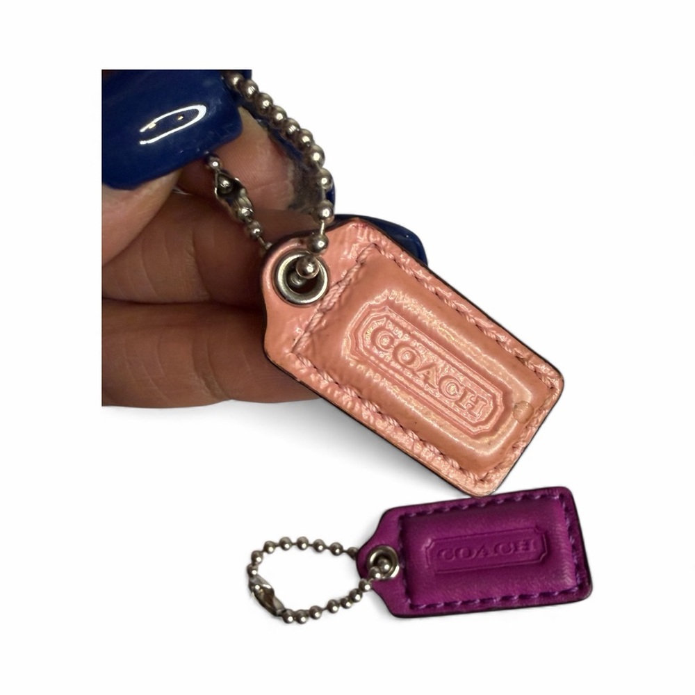 Coach Leather Hangtag in Pink & Magenta | Authentic
